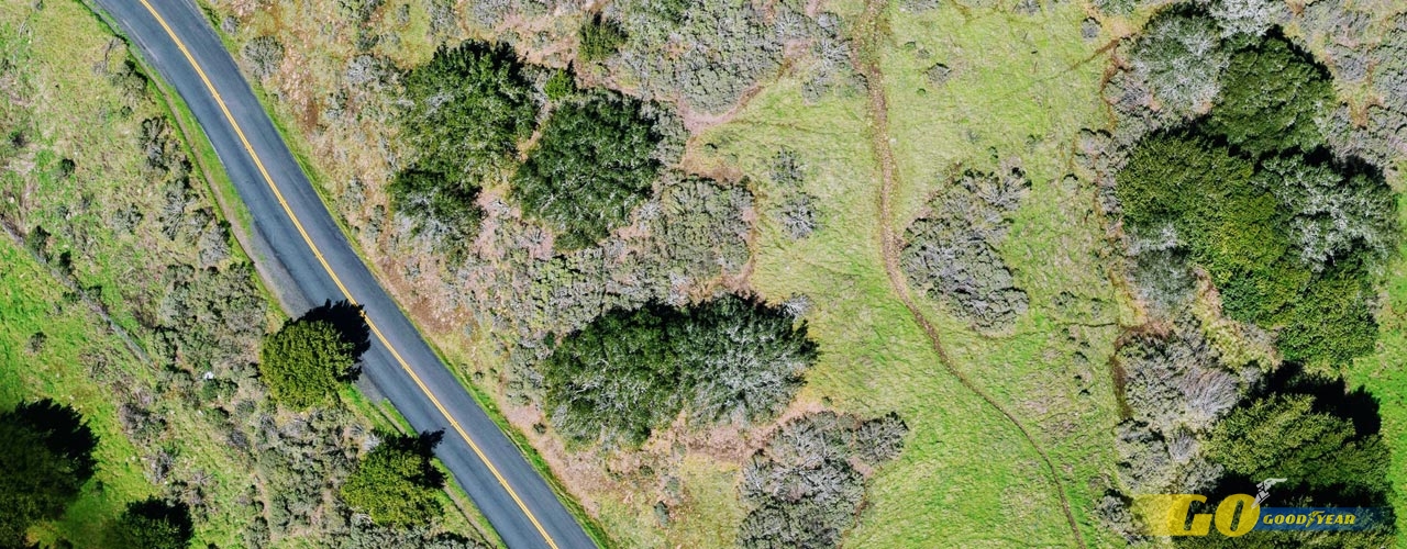 Drones vista carretera aérea