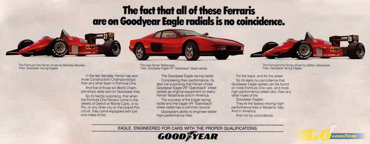 Anuncio Ferrari Goodyear 1985